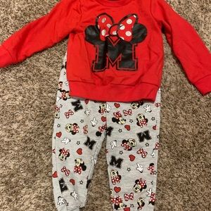 Minnie Mouse Sweatshirt and Pants Set - Like New